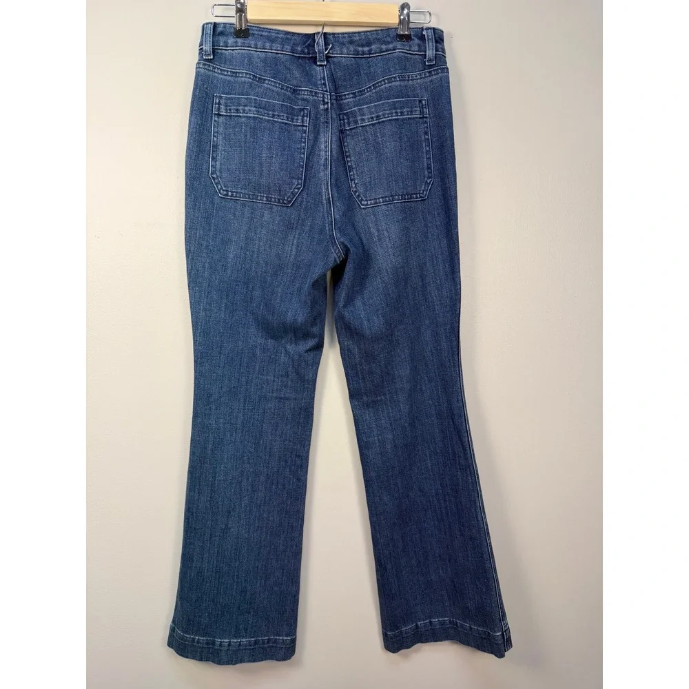 Talbots Flawless High Waist Flare Jeans Size 6 Blue Medium Wash Denim Retro